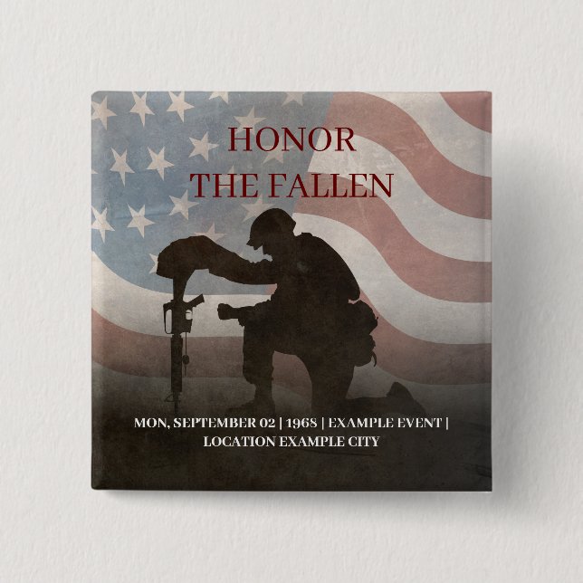 Honour The Fallen 15 Cm Square Badge (Front)