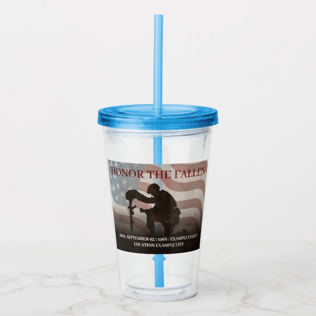 Honour The Fallen Acrylic Tumbler (Front)