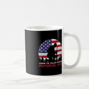 Honour The Fallen Heroes Memorial Day US Flag Men Coffee Mug