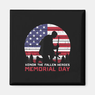Honour The Fallen Heroes Memorial Day US Flag Men Magnet