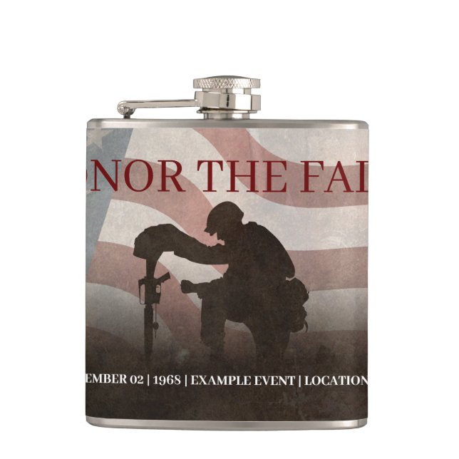 Honour The Fallen Hip Flask (Front)