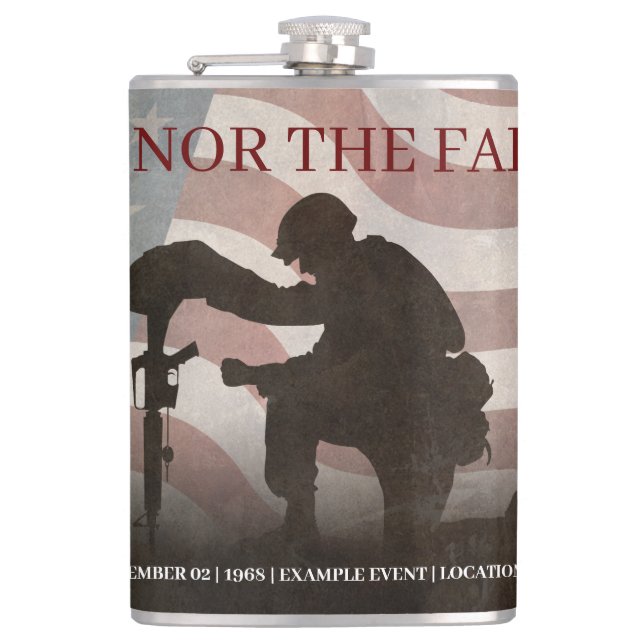 Honour The Fallen Hip Flask (Front)