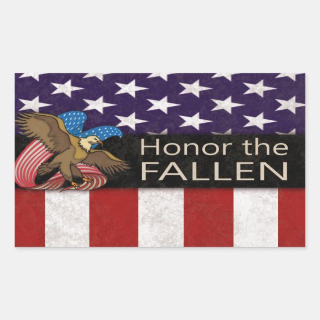 Honour the Fallen Military Rectangular Sticker (Front)