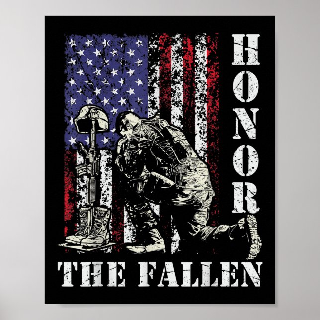 Honour The Fallen Remember Never Forget Memorial Poster (Front)
