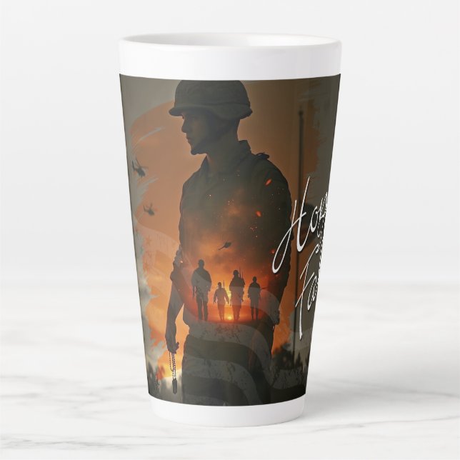Honour the Fallen – Remember Their Sacrifice Latte Mug (Front)