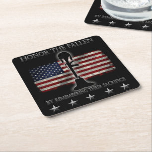 Honour The Fallen Square Paper Coaster