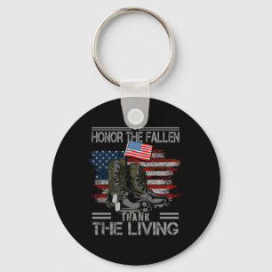 Honour The Fallen Thank The Living Aamerican Flag Key Ring