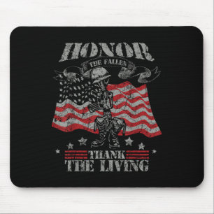 Honour The Fallen Thank The Living Memorial Day Mouse Pad