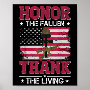 Honour The Fallen Thank The Living Memorial Day  Poster