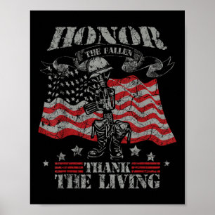 Honour The Fallen Thank The Living Memorial Day Poster