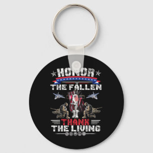 Honour The Fallen Thank The Living Memorial Day Ve Key Ring