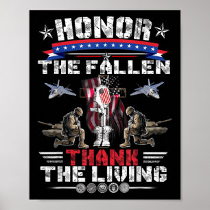 Honour The Fallen Thank The Living Memorial Day Ve Poster