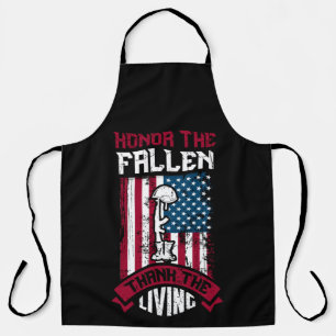 Honour The Fallen, Thank The Living   Patriotic Apron