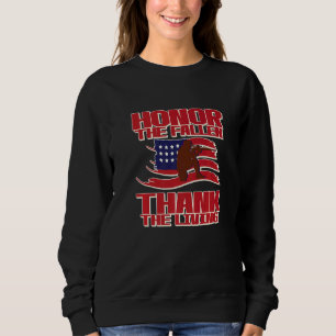 Honour The Fallen Thank The Living Patriotic Memor Sweatshirt
