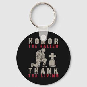 Honour The Fallen Thank The Living Proud Soldier Key Ring