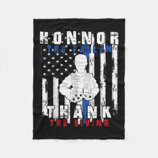 Honour The Fallen Thank The Living Us Flag Fleece Blanket