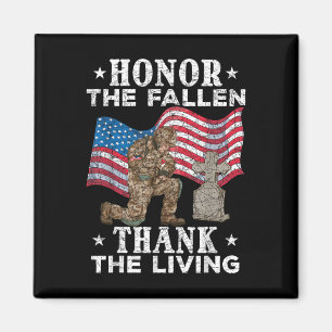 Honour The Fallen Thank The Living Us Flag Magnet