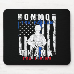 Honour The Fallen Thank The Living Us Flag Mouse Pad