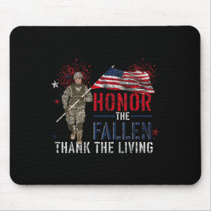 Honour The Fallen Thank The Living Us Flag Mouse Pad