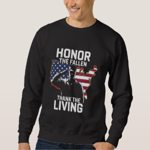 Honour The Fallen Thank The Living USA Veteran Pri Sweatshirt