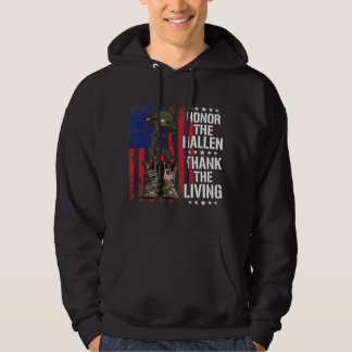 Honour The Fallen Thank The Living Veterans Day Fl Hoodie