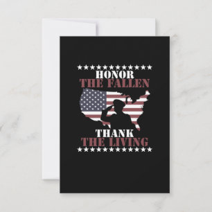 Honour The Fallen Thank The Living Veterans Day RSVP Card
