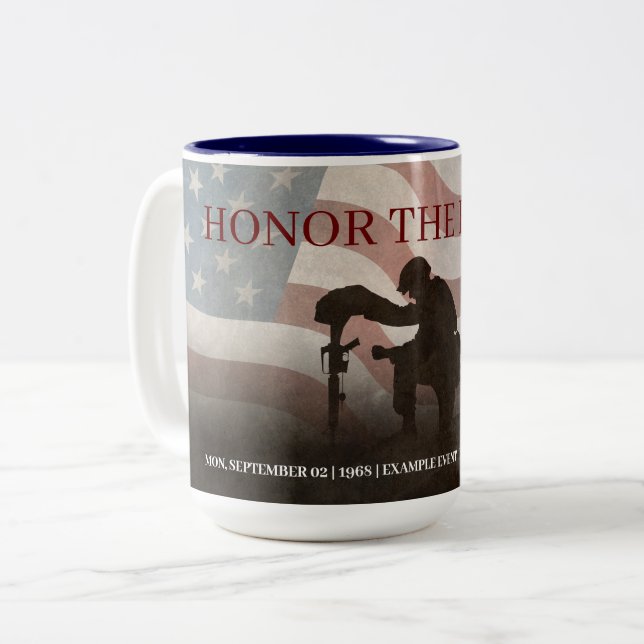 Honour The Fallen Two-Tone Coffee Mug (Front Left)