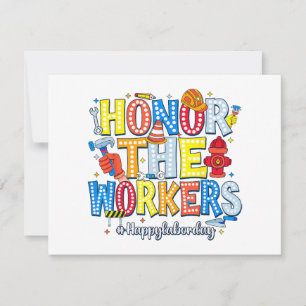 Honour The Workers Happy Labour Day Invitation