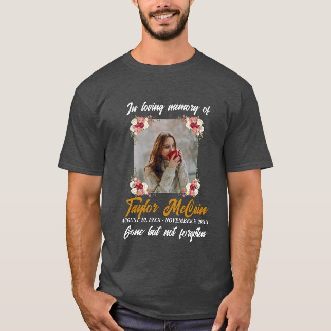 Honour Their Memory: Create Personalised Memorial T-Shirt (Front)