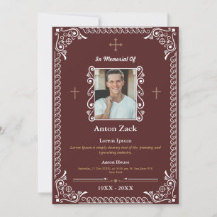 Honour Their Memory: Ornate Funeral Invitation