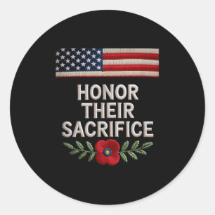 Honour Their Sacrifice With American Veterans On M Classic Round Sticker
