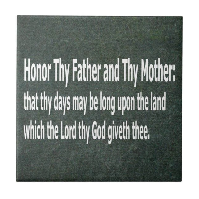 Honour Thy Father and Thy Mother Tile (Front)