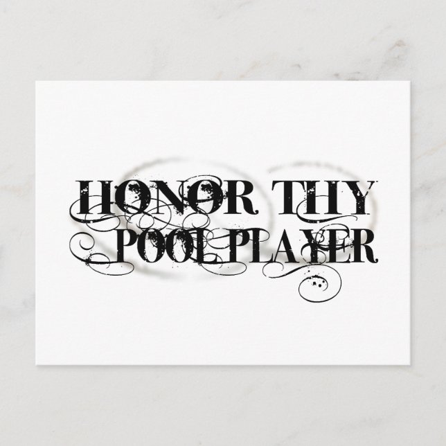 Honour Thy Pool Player Postcard (Front)