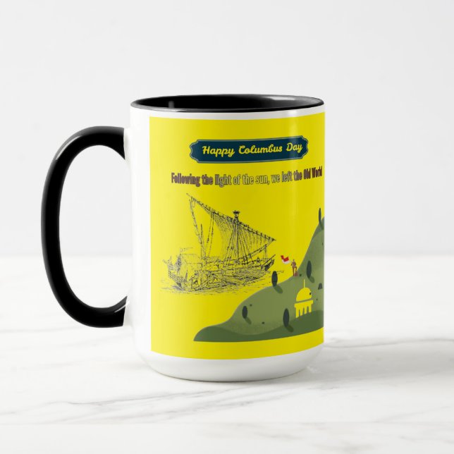 Honour to Columbus yellow Mug (Left)