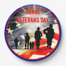 Honour Veterans Day Paper Plate
