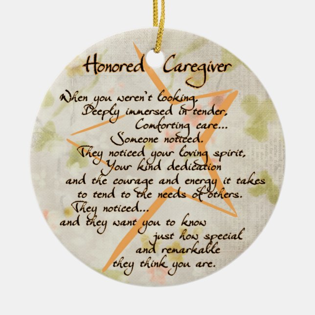 Honoured Caregiver Ceramic Ornament (Front)