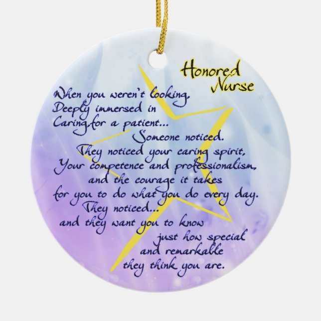 Honoured Nurse Ornament (Front)