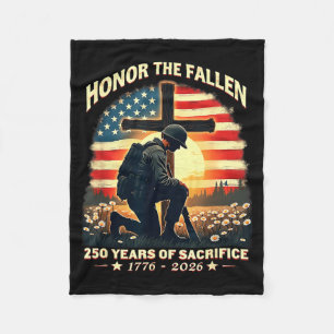 Honouring 250 years of sacrifice 1776–2026 veteran fleece blanket