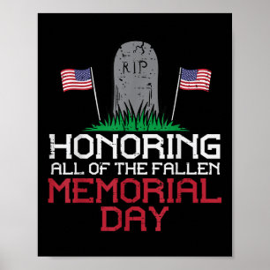 Honouring All Of The Fallen Headstone Memorial Day Poster