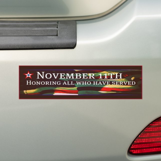 Honouring All Who Have Served Vet Bumper Sticker (On Car)