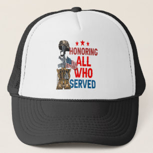 Honouring All Who Served American Flag Dog Tags Ve Trucker Hat