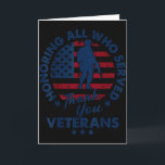 Honouring All Who Served Thank You Veterans Day Am Card<br><div class="desc">Honouring All Who Served Thank You Veterans Day American Flag</div>