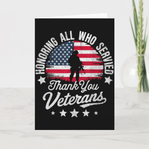 Honouring All Who Served Thank You Veterans Day Mi Card