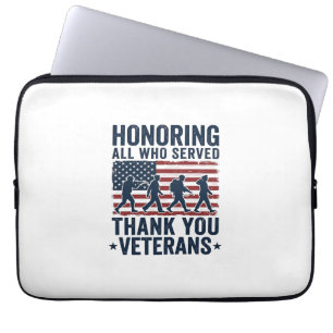 Honouring All Who Served Thank You Veterans Shirt_ Laptop Sleeve
