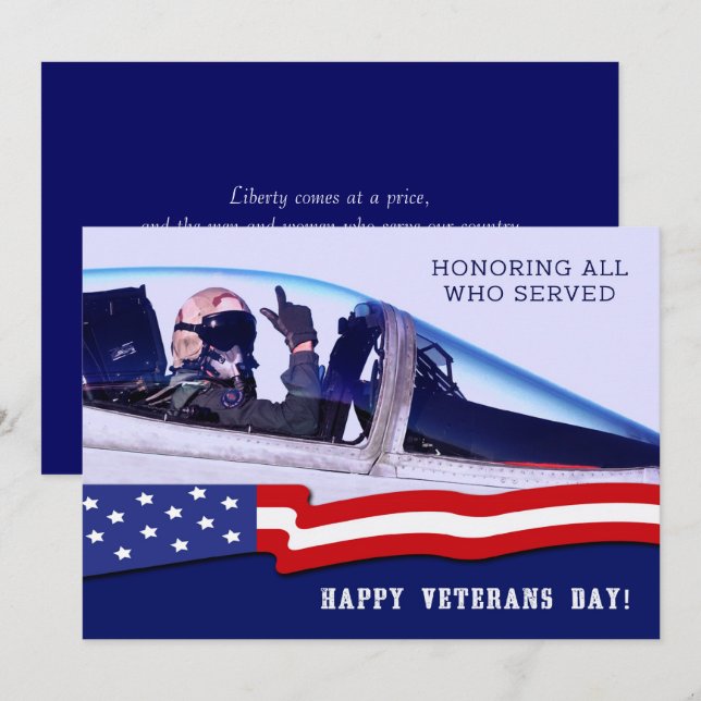 Honouring all who served. Veterans Day Flat Cards (Front/Back)
