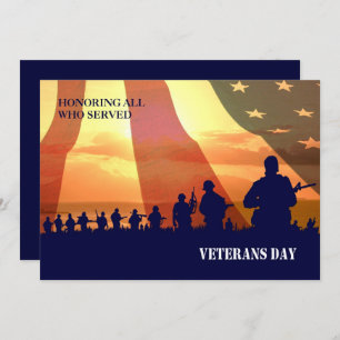 Honouring all who served. Veterans Day Flat Cards