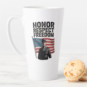 Honouring Heroes Veteran Day Patriotic Design Latte Mug