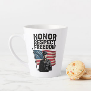 Honouring Heroes Veteran Day Patriotic Design Latte Mug