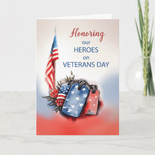 Honouring Heroes Veterans Day Patriotic Dog Tags  Card