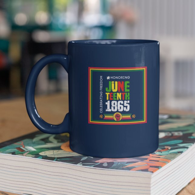 Honouring Juneteenth 1865-Celebrating Freedom Two-Tone Coffee Mug (Creator Uploaded)